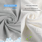 Womdee Memory Foam Cervical Pillow for Neck Pain Relief with Replacement Ice Silk Pillowcase, Cooling Ice Silk Bed Pillow, Ergonomic Orthopedic Contour Support Pillow for Stomach Side & Back Sleepers